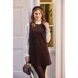 Schoffel Sage Cord Pinafore Ladies Dress - Chocolate - Lucks of Louth