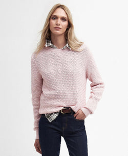 Barbour Angelonia Crew Neck Knitted Jumper - Mousse Pink - Lucks of Louth