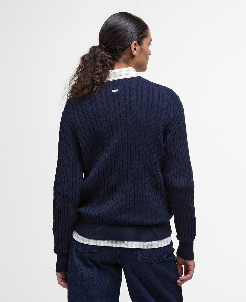 Barbour Hartland Crew Neck Jumper - Classic Navy - Lucks of Louth