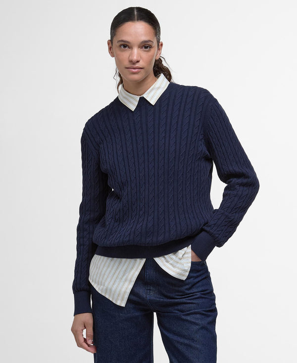 Barbour Hartland Crew Neck Jumper - Classic Navy - Lucks of Louth