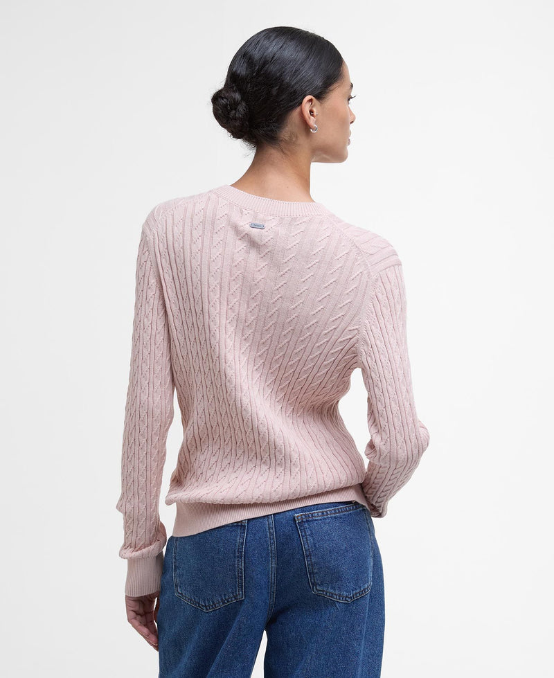 Barbour Hartland Crew Neck Jumper - Primrose Pink - Lucks of Louth