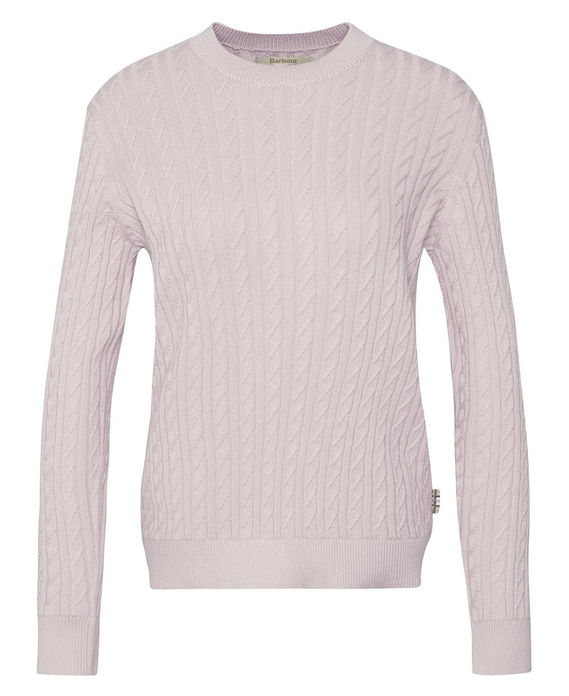 Barbour Hartland Crew Neck Jumper - Primrose Pink - Lucks of Louth