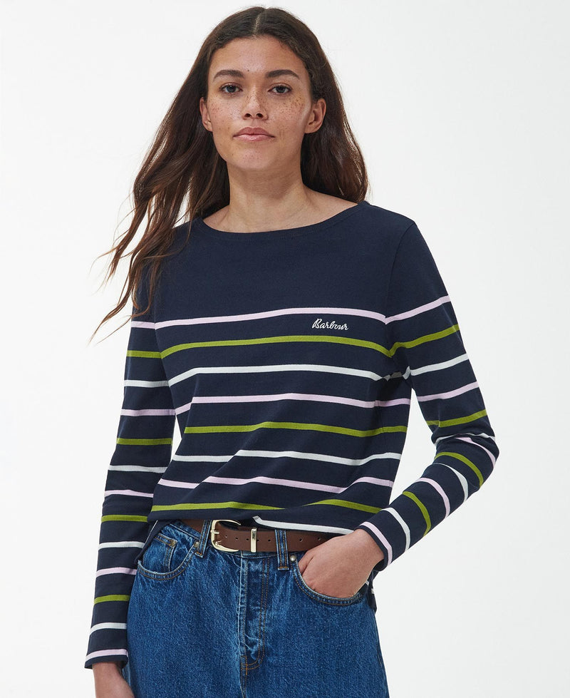 Barbour Hawkins Stripe Top - Navy Stripe - Lucks of Louth