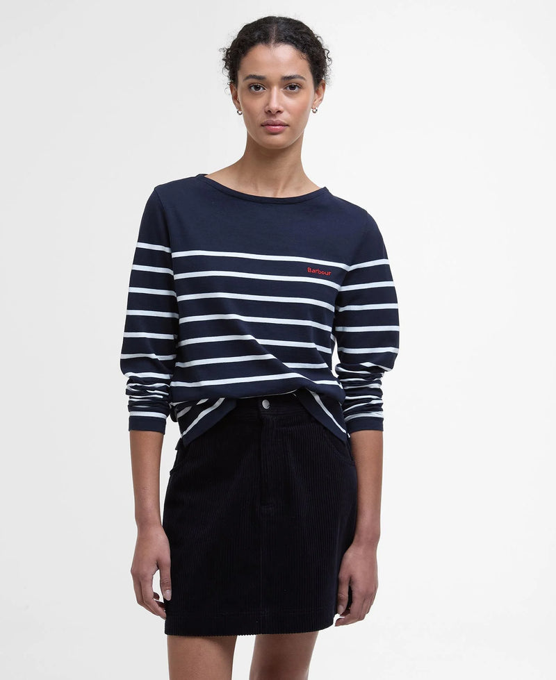 Barbour Bradley Striped-Long Sleeve T-Shirt - Navy - Lucks of Louth