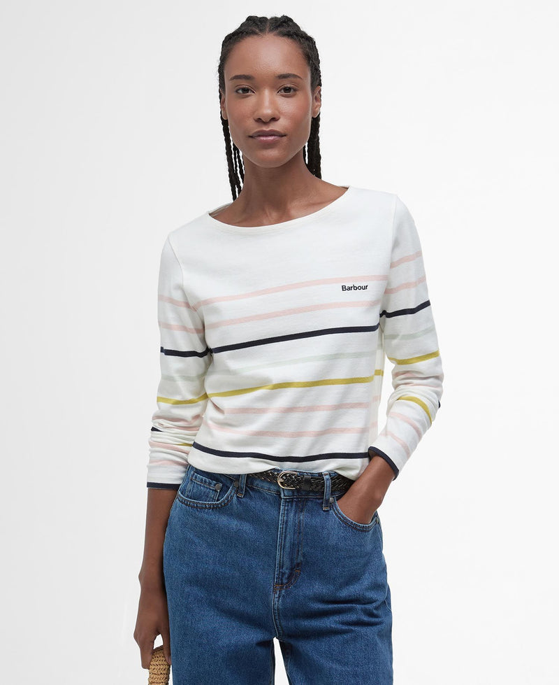 Barbour Hawkins Stripe Top - Cloud Stripe - Lucks of Louth