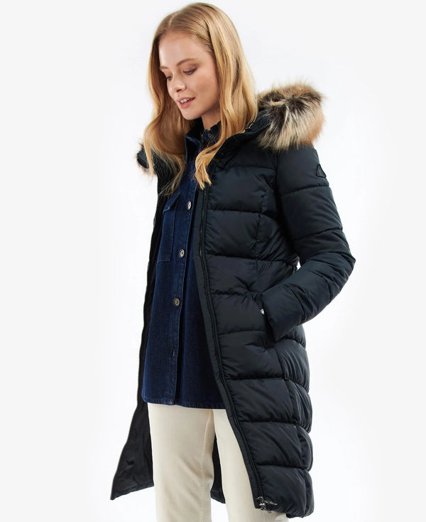 Barbour Rosoman Quilted Coat- Black