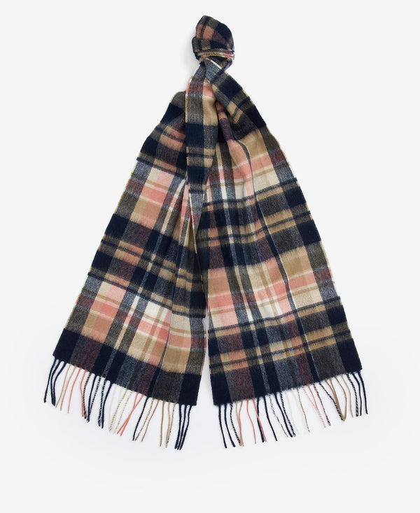 Barbour Vintage Winter Plaid Scarf,Navy/Pink/Rust - Lucks of Louth