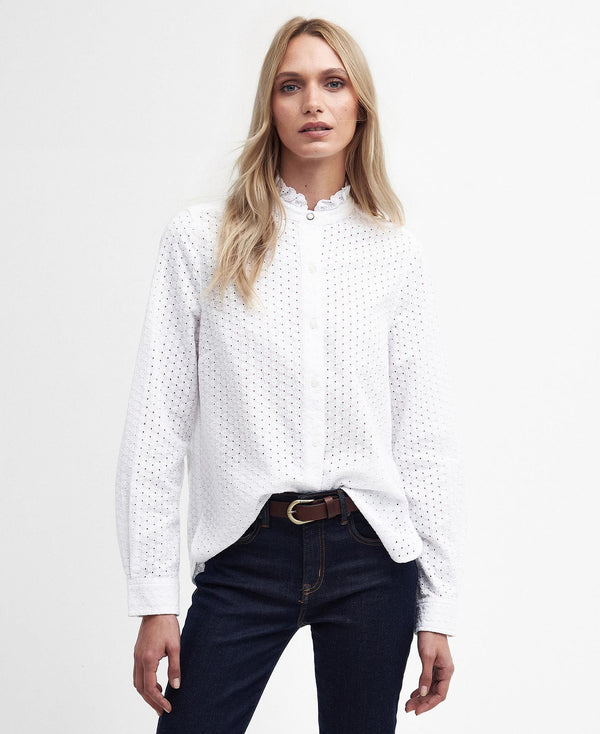 Barbour Viola Broderie Shirt - White - Lucks of Louth