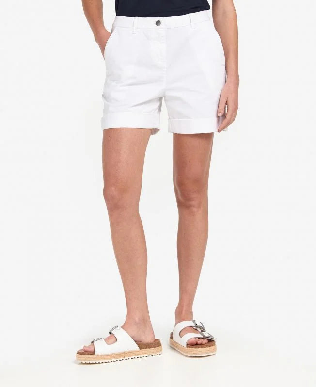 Barbour Womens Chino Shorts - White - Lucks of Louth
