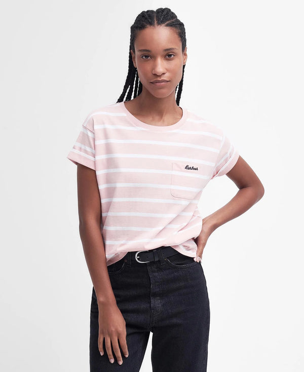 Barbour Otterburn Stripe T-Shirt - Shell Pink - Lucks of Louth