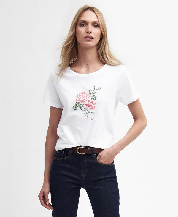 Barbour Angelonia T-Shirt - White - Lucks of Louth