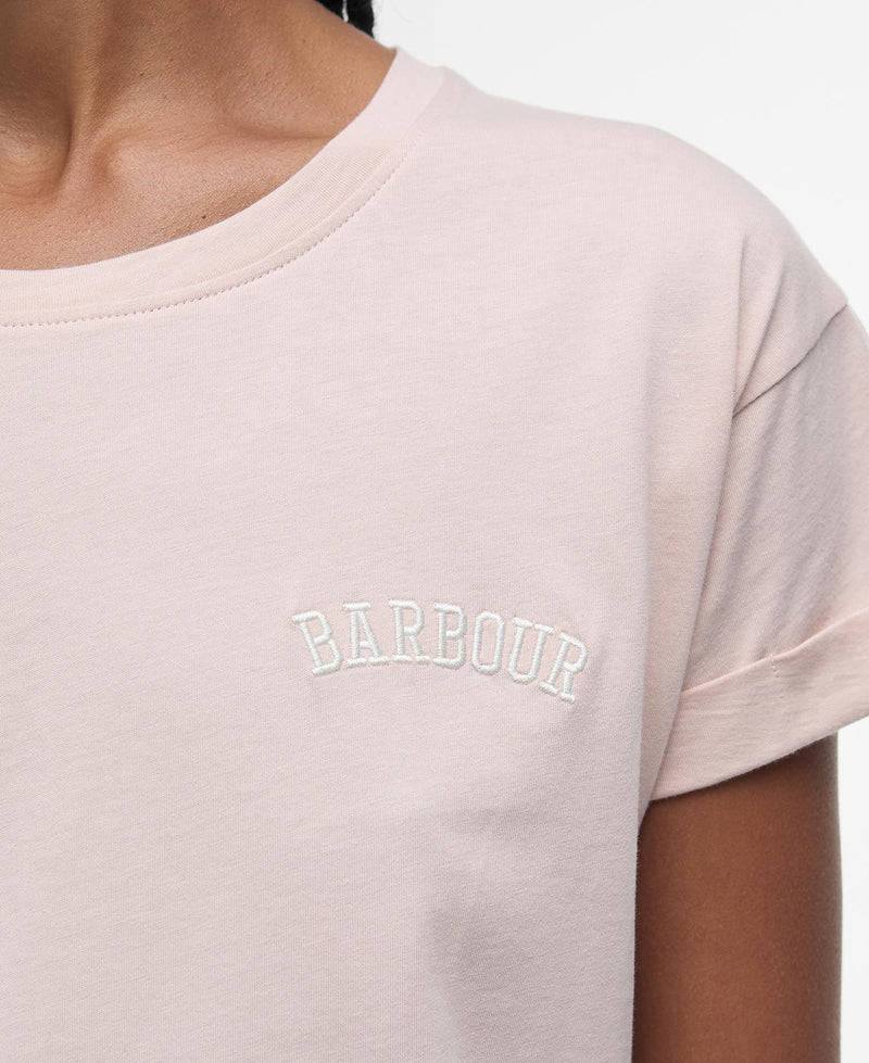 Barbour Kenmore Logo T-Shirt - Primrose Pink - Lucks of Louth