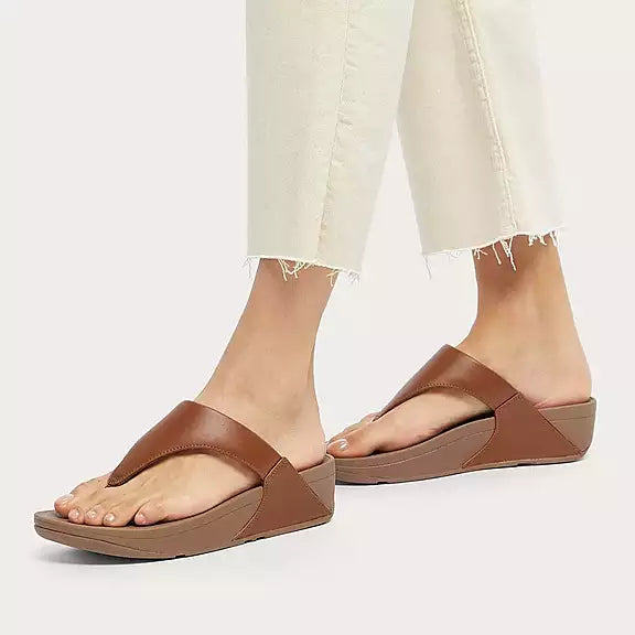 Fitflop Lulu Leather Toe-Post - Tan - Lucks of Louth