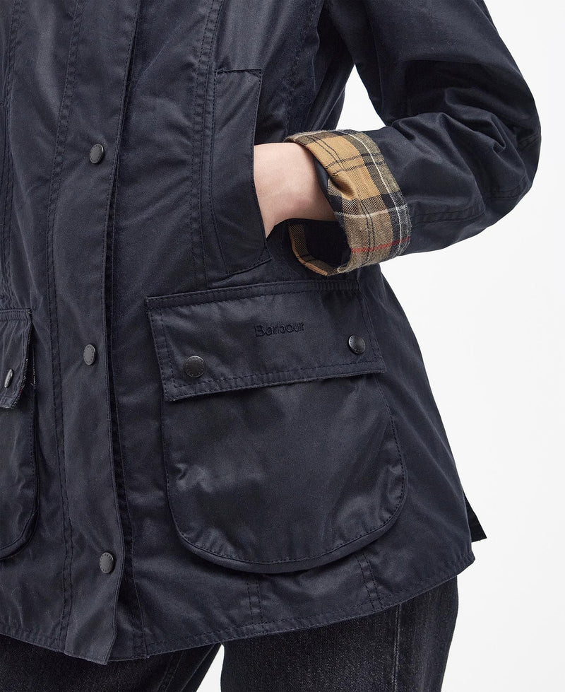 Barbour Beadnell Wax Jacket - Navy - Lucks of Louth