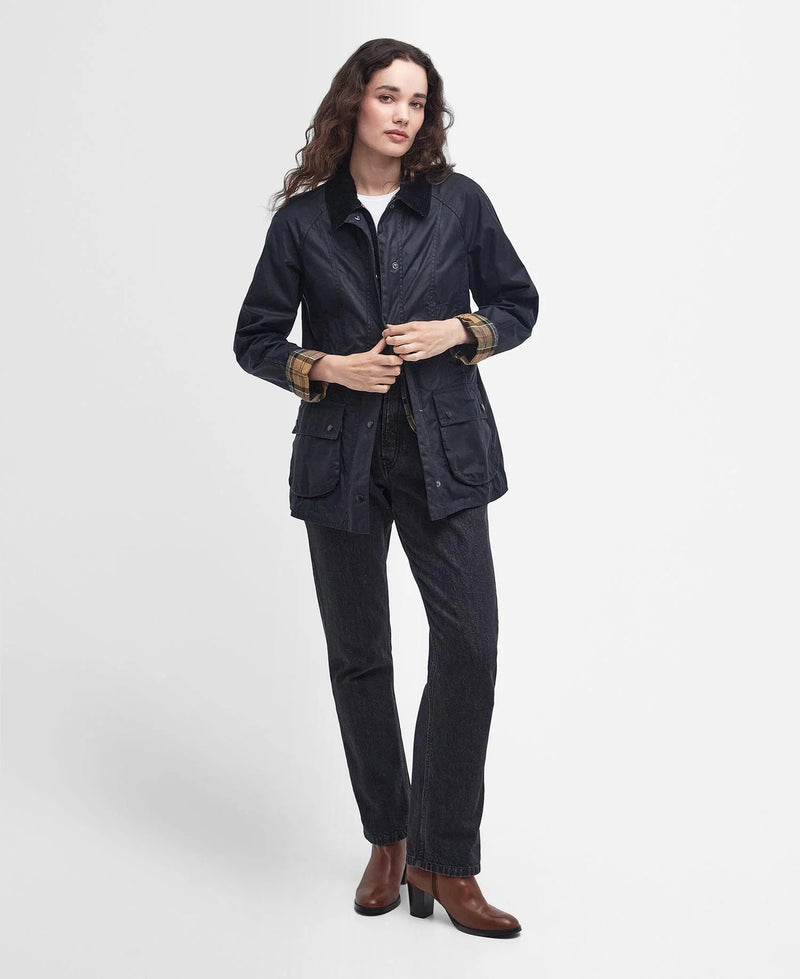 Barbour Beadnell Wax Jacket - Navy - Lucks of Louth