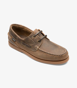 Loake Lymington Deck Shoe - Brown Oiled Nubuck - Lucks of Louth