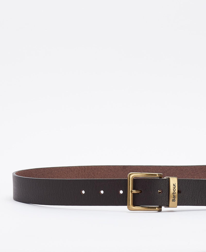 Barbour Blakely Leather Belt - Dark Brown - Lucks of Louth