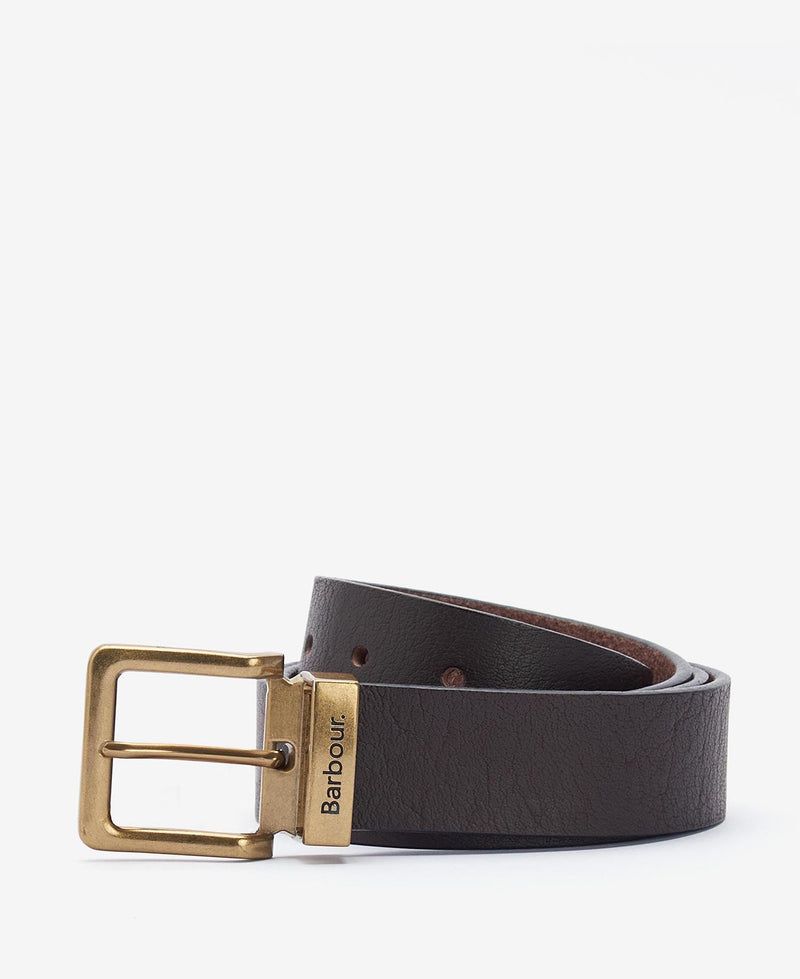 Barbour Blakely Leather Belt - Dark Brown - Lucks of Louth