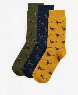Barbour Pheasant Socks Gift Box - Forest Mist - Lucks of Louth