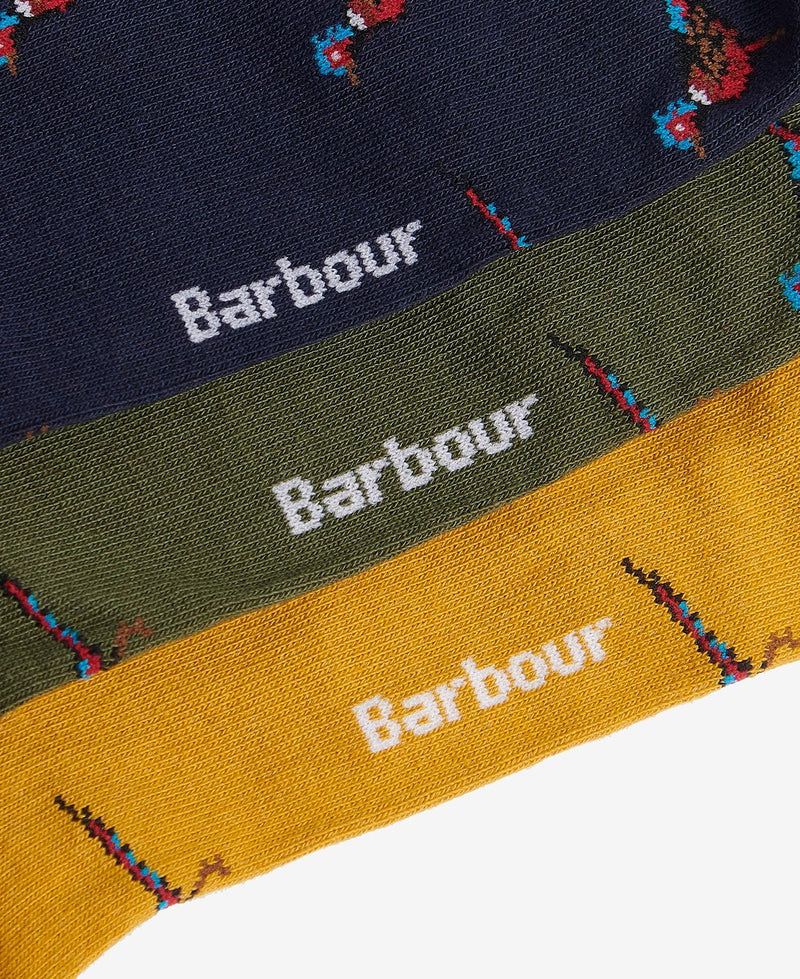 Barbour Pheasant Socks Gift Box - Forest Mist - Lucks of Louth