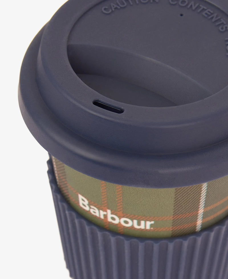 Barbour Travel Mug and Knitted Beanie Gift Set - Navy/Tartan - Lucks of Louth