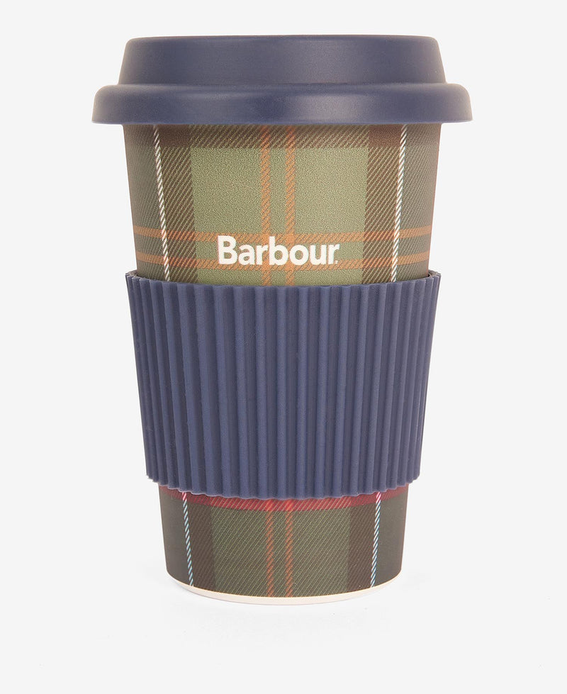 Barbour Travel Mug and Knitted Beanie Gift Set - Navy/Tartan - Lucks of Louth