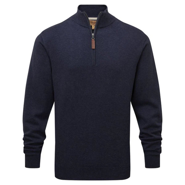 Schoffel Porthmeor Pima Cotton 1/4 Zip - Navy - Lucks of Louth