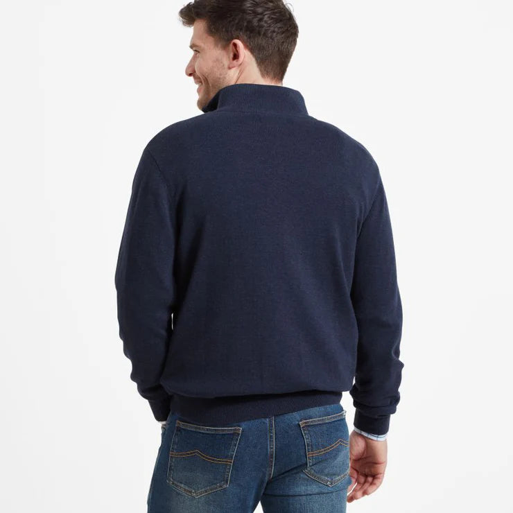Schoffel Porthmeor Pima Cotton 1/4 Zip - Navy - Lucks of Louth