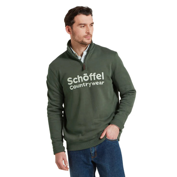 Schoffel Bude Quarter Zip Sweatshirt - Dark Forest - Lucks of Louth