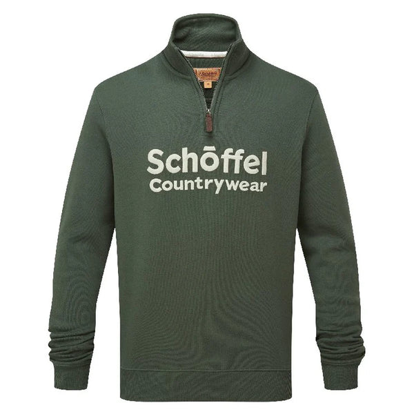 Schoffel Bude Quarter Zip Sweatshirt - Dark Forest - Lucks of Louth