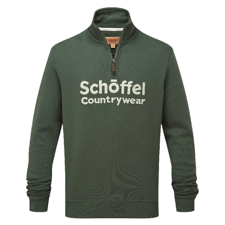 Schoffel Bude Quarter Zip Sweatshirt - Dark Forest - Lucks of Louth