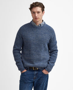 Barbour Horseford Crew Neck Jumper - River Blue - Lucks of Louth