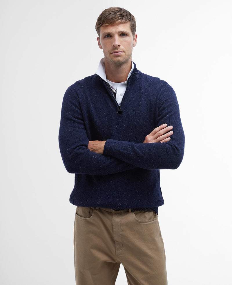 Barbour Tisbury Half Zip Jumper - Navy - Lucks of Louth