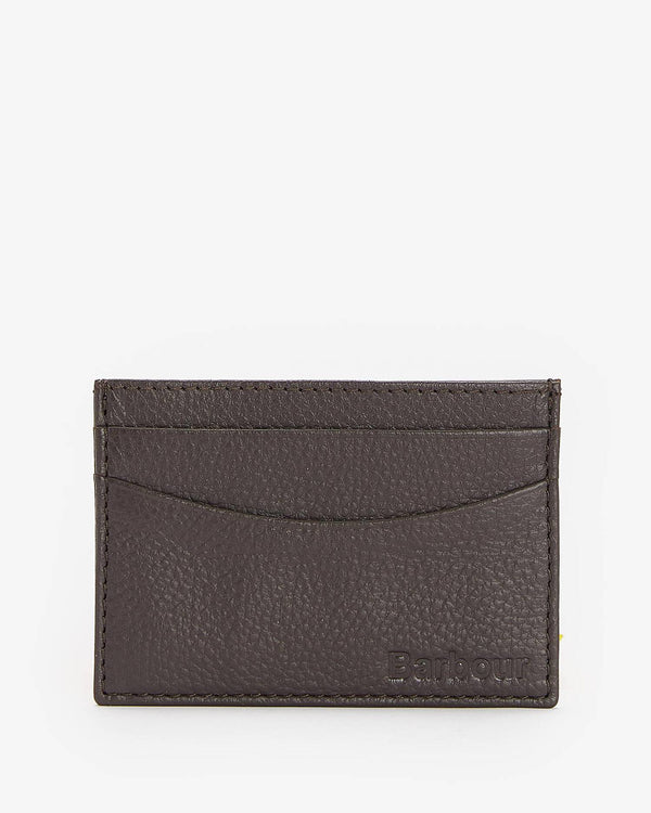 Barbour Amble Leather Card Wallet - Dark Brown - Lucks of Louth