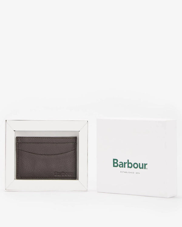 Barbour Amble Leather Card Wallet - Dark Brown - Lucks of Louth