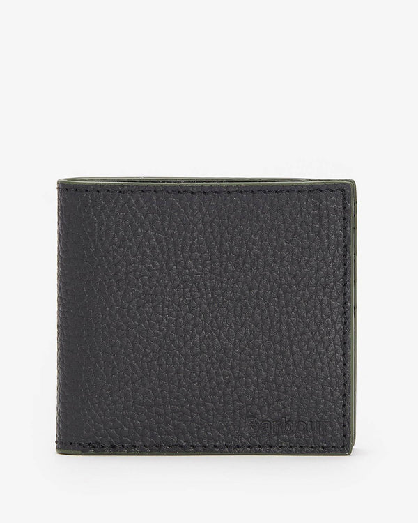 Barbour Grain Leather Billfold Wallet - Black - Lucks of Louth