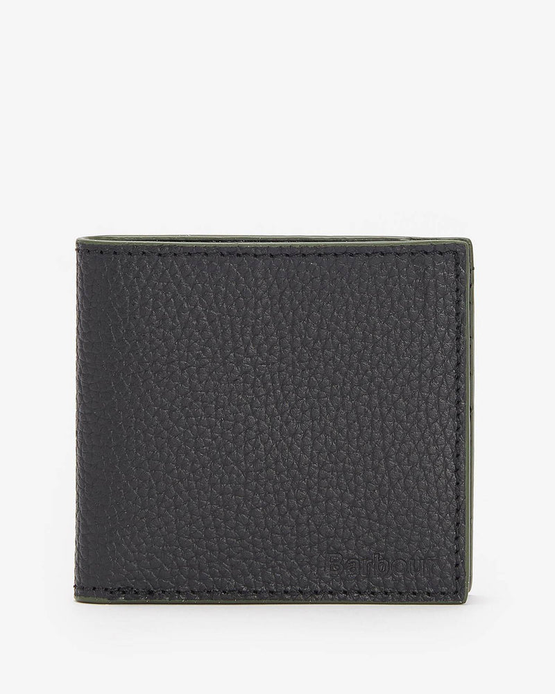 Barbour Grain Leather Billfold Wallet - Black - Lucks of Louth