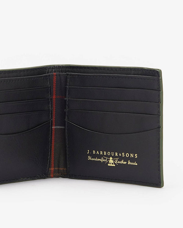 Barbour Grain Leather Billfold Wallet - Black - Lucks of Louth