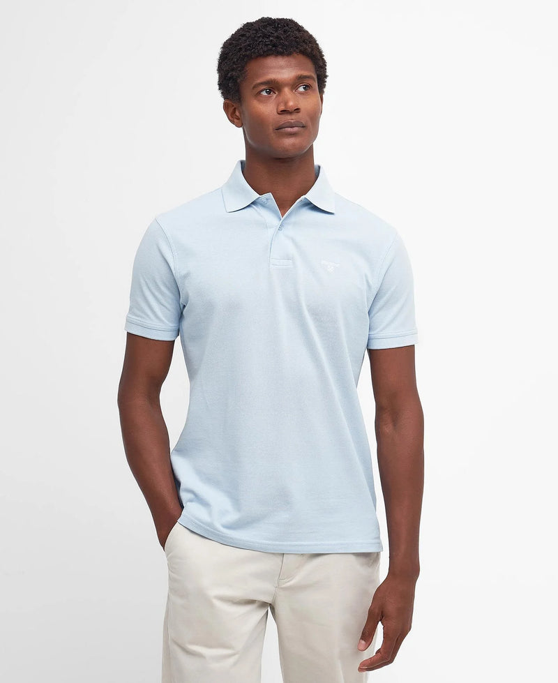 Barbour Lightweight Sports Polo Top - Chambray Blue - Lucks of Louth