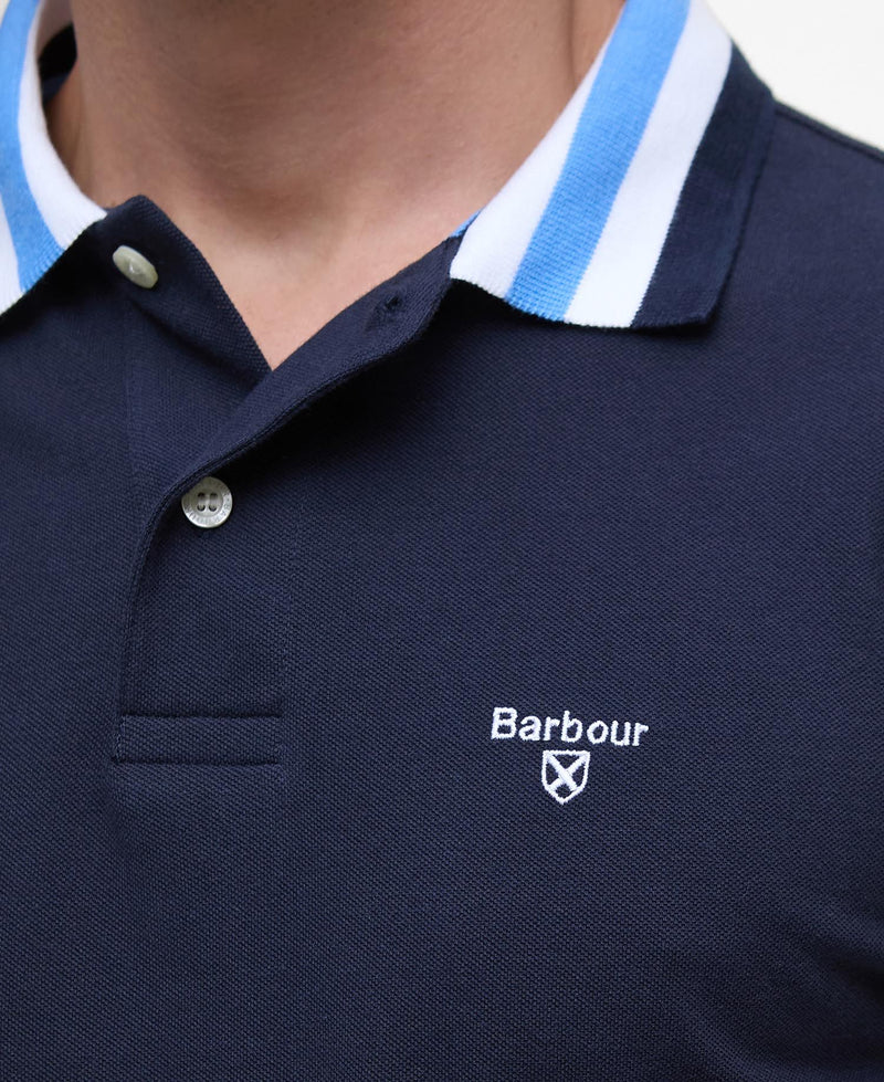 Barbour Hawkesmoor Tipped Tailored Fit Polo Shirt - Navy - Lucks of Louth