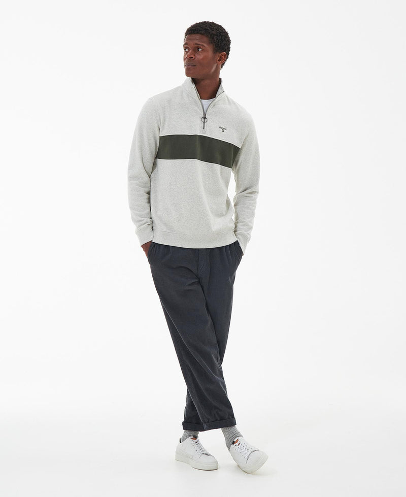 Barbour Bromfield Half Zip Jumper - Ecru Marl - Lucks of Louth