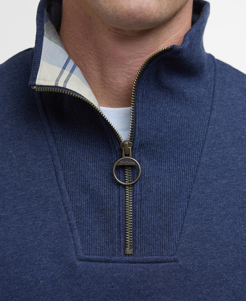 Barbour Nelson Essential Half Zip - Navy Marl - Lucks of Louth