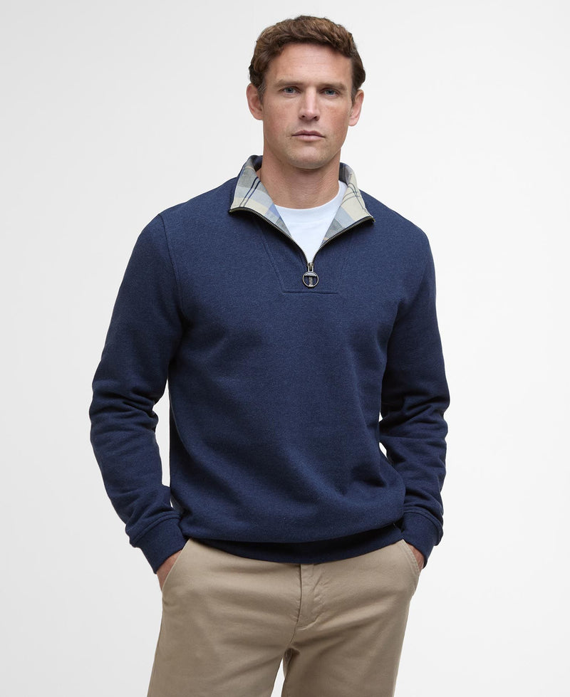 Barbour Nelson Essential Half Zip - Navy Marl - Lucks of Louth