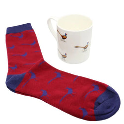 David Aster China Mug & Sock Set - Pheasant - Lucks of Louth