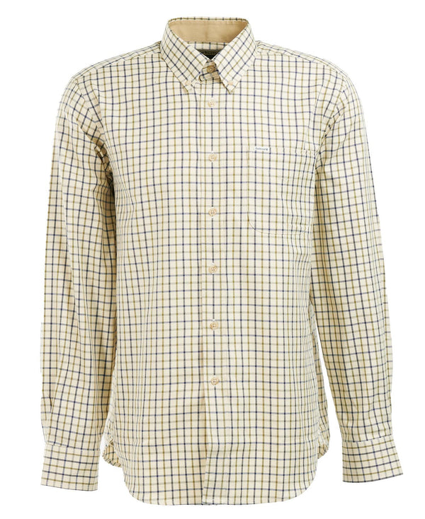 Barbour Tattersall Shirt,Navy/Olive - Lucks of Louth