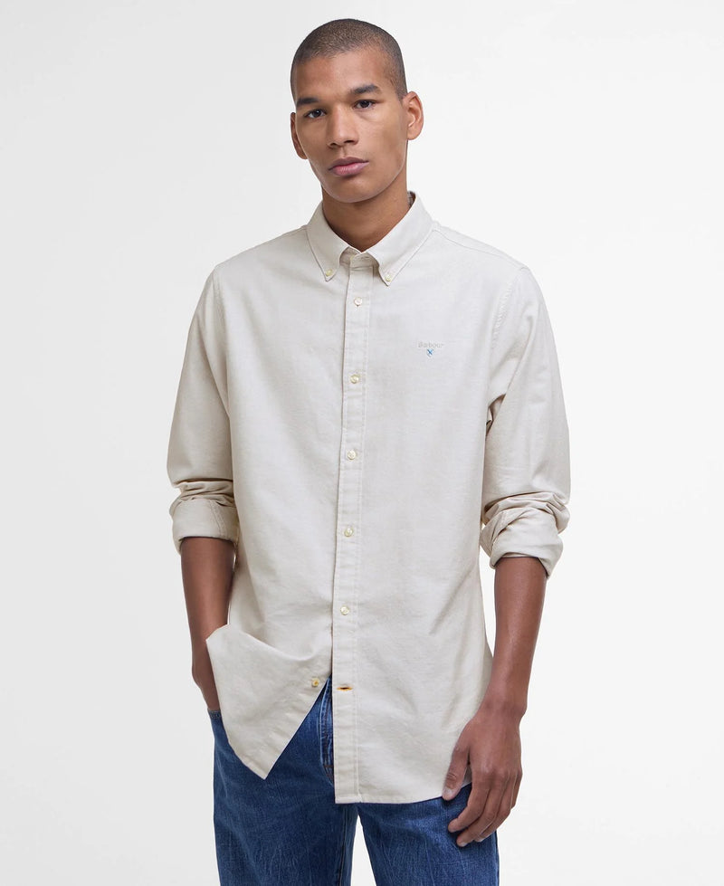 Barbour Oxtown Oxford Tailored Long Sleeved Shirt - Oatmeal - Lucks of Louth