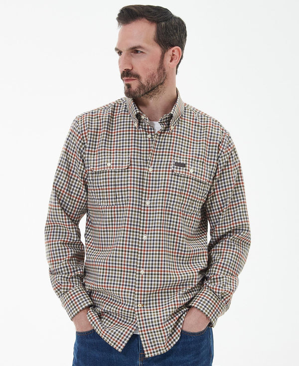 Barbour Foss Checked Shirt,Olive - Lucks of Louth
