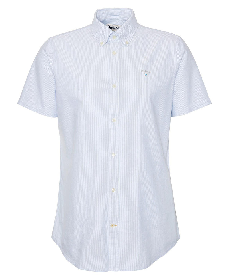 Barbour Oxtown Tailored Short Sleeved Stripe Shirt - Sky Blue - Lucks of Louth