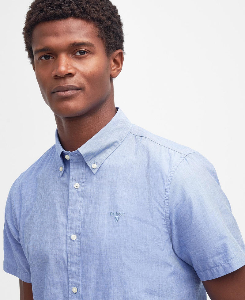 Barbour Poplin Crest Tailored Shirt - Sky - Lucks of Louth