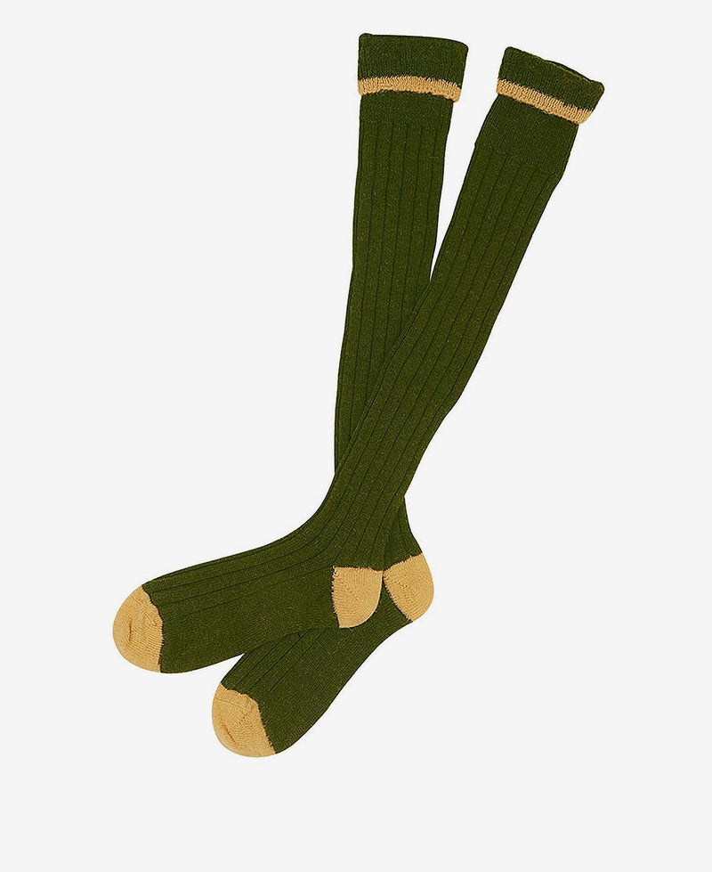 Barbour Contrast Gun Stockings,Olive/Gold - Lucks of Louth